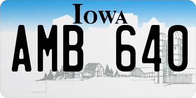IA license plate AMB640
