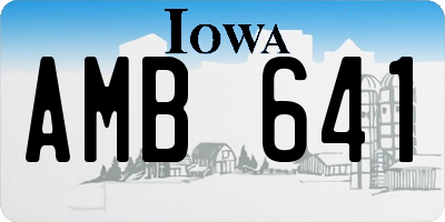 IA license plate AMB641