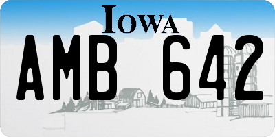 IA license plate AMB642