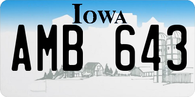 IA license plate AMB643