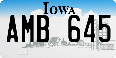 IA license plate AMB645