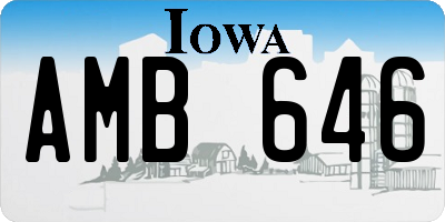 IA license plate AMB646