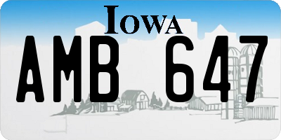 IA license plate AMB647