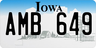 IA license plate AMB649
