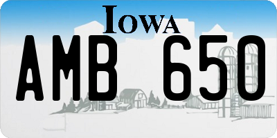 IA license plate AMB650