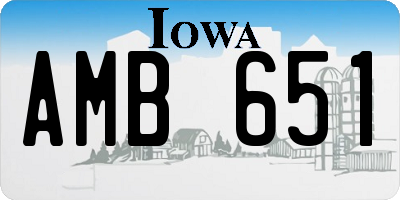 IA license plate AMB651