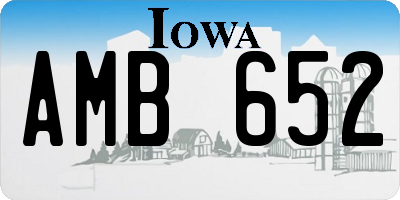 IA license plate AMB652