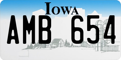 IA license plate AMB654