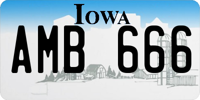 IA license plate AMB666