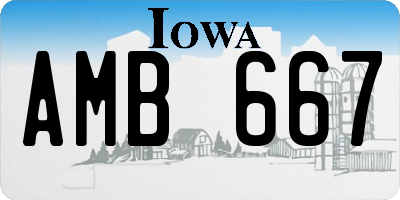 IA license plate AMB667