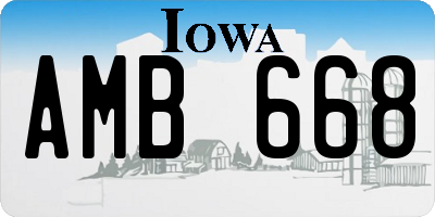 IA license plate AMB668