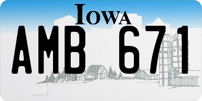 IA license plate AMB671