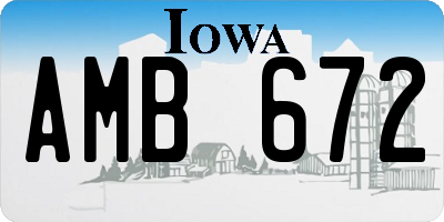 IA license plate AMB672