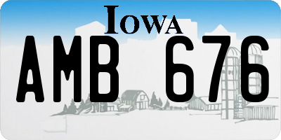 IA license plate AMB676