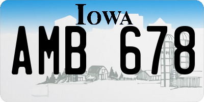 IA license plate AMB678