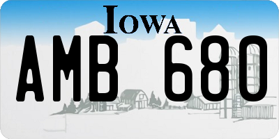 IA license plate AMB680