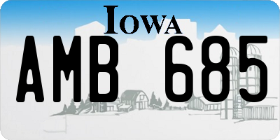 IA license plate AMB685