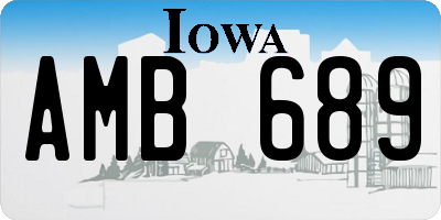 IA license plate AMB689