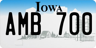 IA license plate AMB700