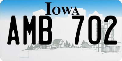 IA license plate AMB702