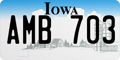 IA license plate AMB703