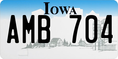 IA license plate AMB704