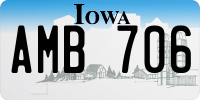 IA license plate AMB706