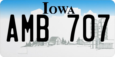 IA license plate AMB707
