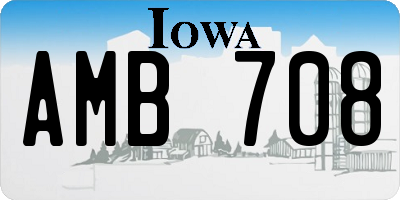 IA license plate AMB708