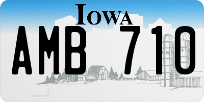 IA license plate AMB710