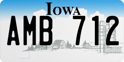 IA license plate AMB712