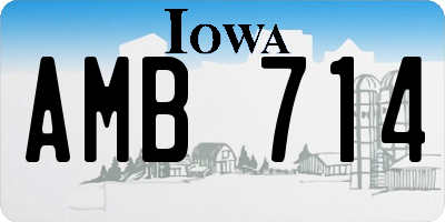 IA license plate AMB714