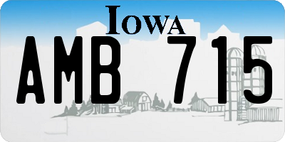 IA license plate AMB715