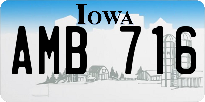 IA license plate AMB716