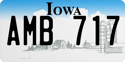 IA license plate AMB717