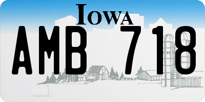 IA license plate AMB718