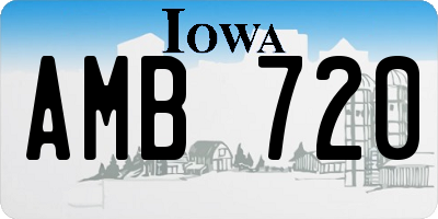 IA license plate AMB720