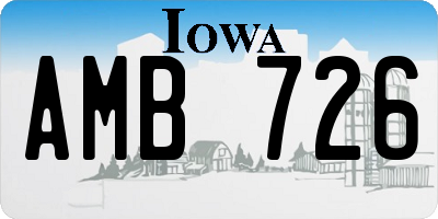 IA license plate AMB726