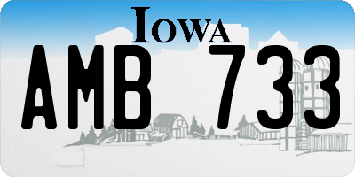 IA license plate AMB733