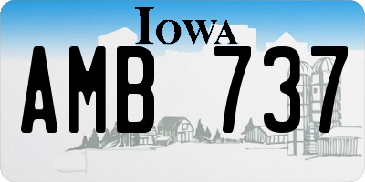 IA license plate AMB737