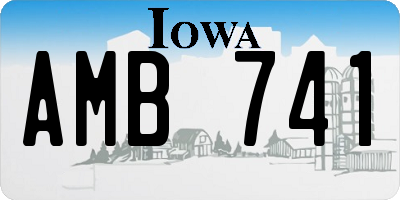IA license plate AMB741