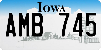 IA license plate AMB745
