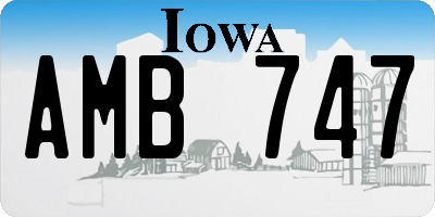 IA license plate AMB747