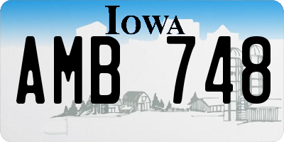 IA license plate AMB748