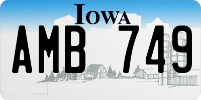 IA license plate AMB749