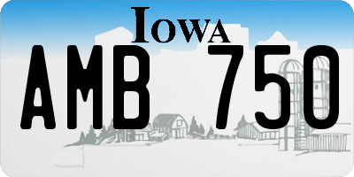 IA license plate AMB750