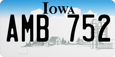 IA license plate AMB752