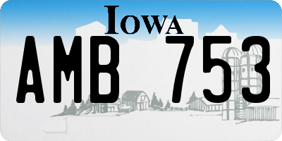 IA license plate AMB753