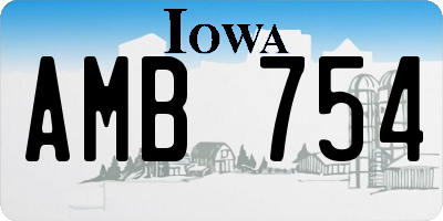 IA license plate AMB754