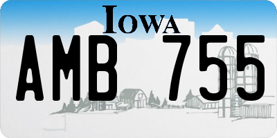 IA license plate AMB755